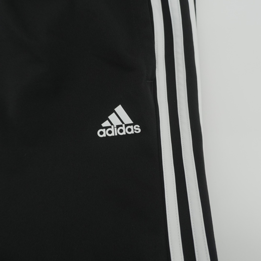 adidas Men's Black Track Pants with White Stripes